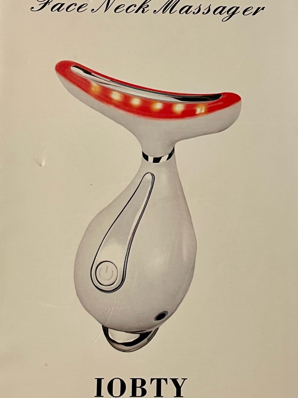 IOBTY Face Neck Massager - White with Red Accent